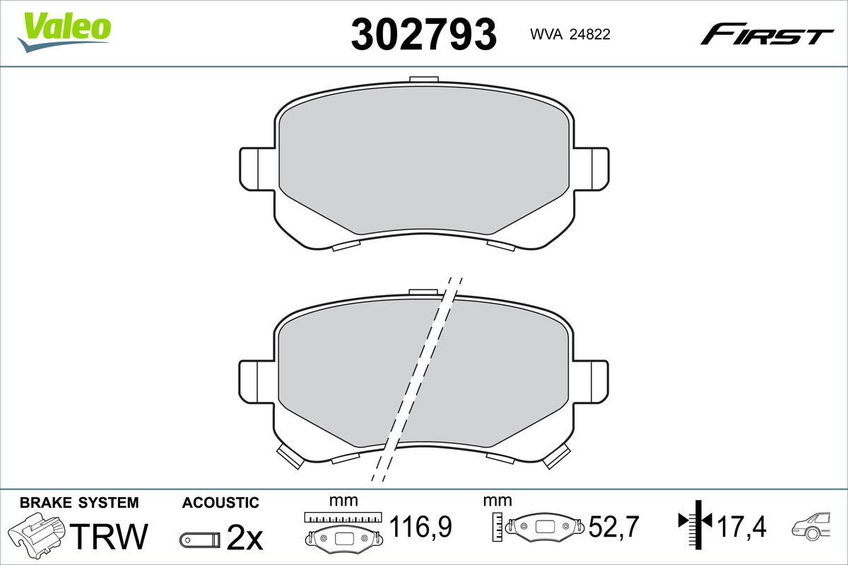 VALEO Fékbetét, mind 302793_VALEO